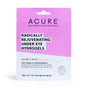 Acures Radically Rejuvenating Under Eye Hydrogel Mask comes in a pink and white package, boasting hydrating ingredients. Its Leaping Bunny-certified, vegan, paraben-free, cruelty-free, and includes two single-use eye gels.