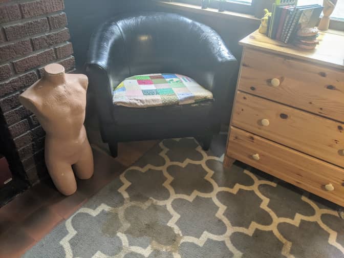 Photo of carpet with staining