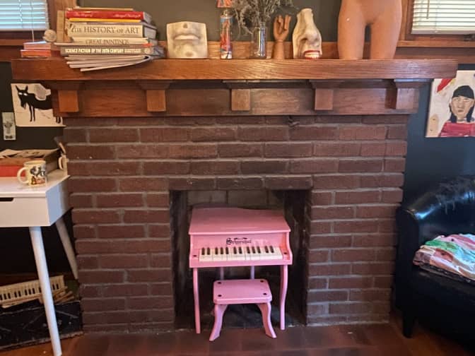 fireplace before cleaning