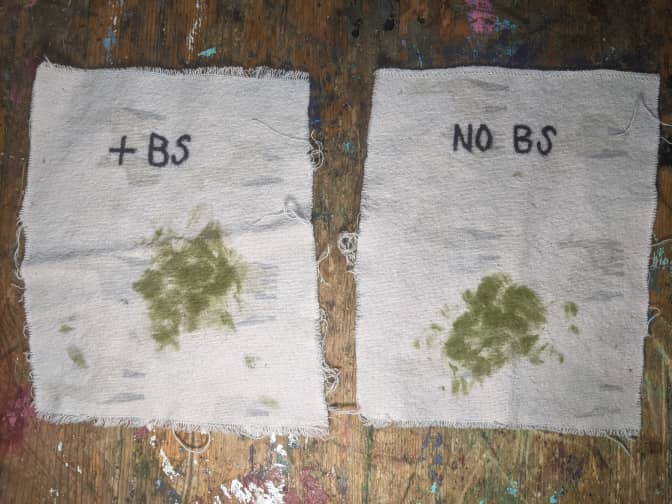 Laundry with grass stains after being washed