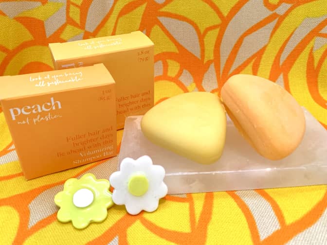 Photo of Peach shampoo and conditioner bars
