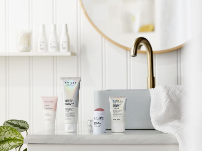 Photo of Acure products on bathroom sink