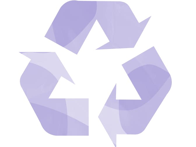 3 purple recycling arrows logo