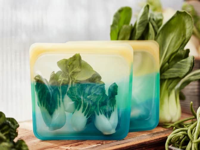 Image of greens in a reusable storage bag