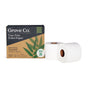 A box of Grove Co. 3-Ply Bamboo Toilet Paper, made from tree-free bamboo, sits beside two rolls. The packaging features green leaves and highlights its FSC®-Certified softness, strength, sustainability, and plastic-free nature.