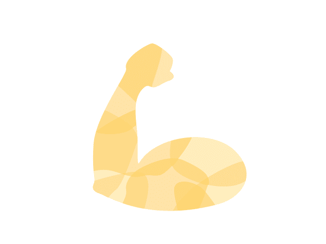 Yellow arm muscle illustration
