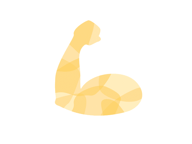 Yellow arm muscle illustration