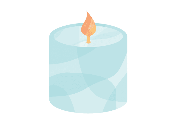 Blue candle illustration