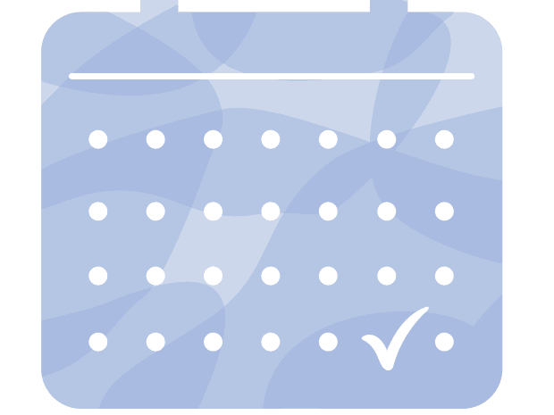 Calendar illustration with one day checked off