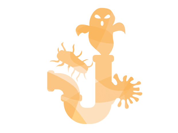 Orange drain illustration