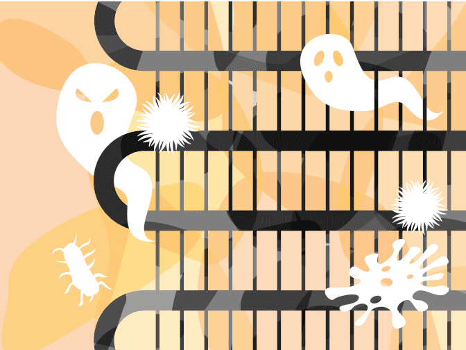 Scary fridge illustration