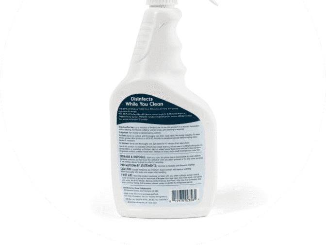 Image of Grove Co. Disinfectant Cleaner label on back of bottle