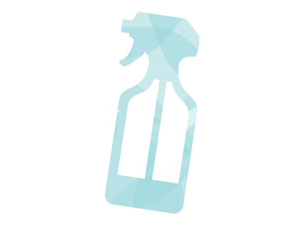 Illustration of blue spray bottle