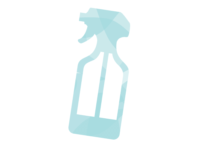 Illustration of blue spray bottle