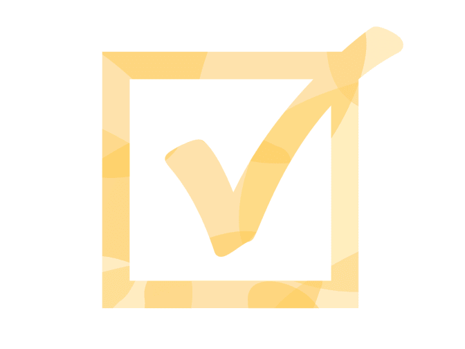 Yellow checked box illustration