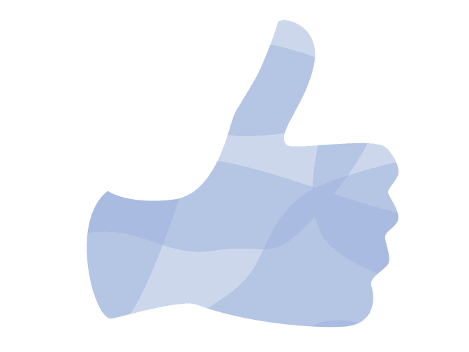 Blue thumbs up illustration