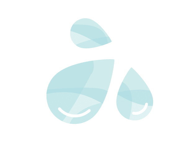 Illustration of 3 water droplets