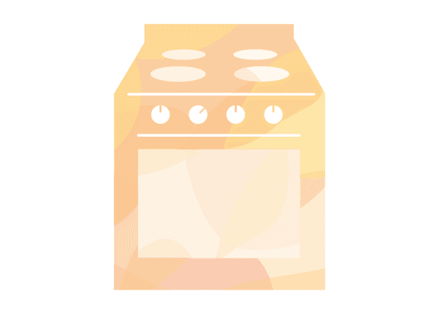 Orange stove illustration