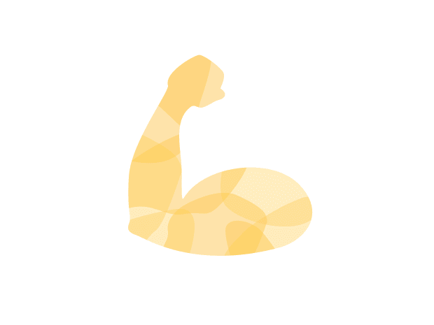Illustration of yellow arm muscle